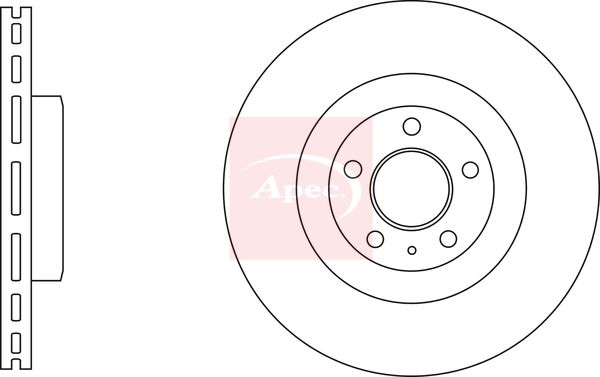 Apec 2 x Brake Disc Set Vented