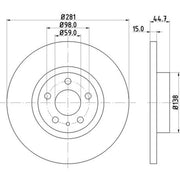 DON 2 x Solid Front Brake Discs PCD14172