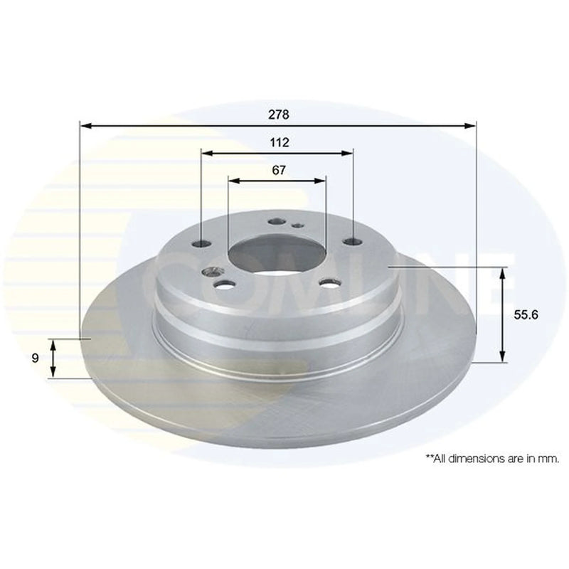 Comline 2 x Solid Rear Brake Discs ADC1616