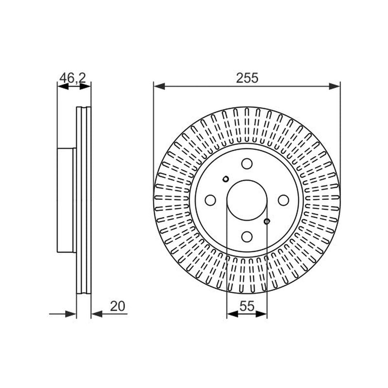 Bosch 2 x Vented Front Brake Discs 0 986 479 616