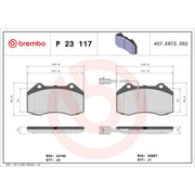 Brembo 4 x Front Brake Pad Set P23117