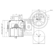 Febi Air Suspension Bellow 226mm Front 104537