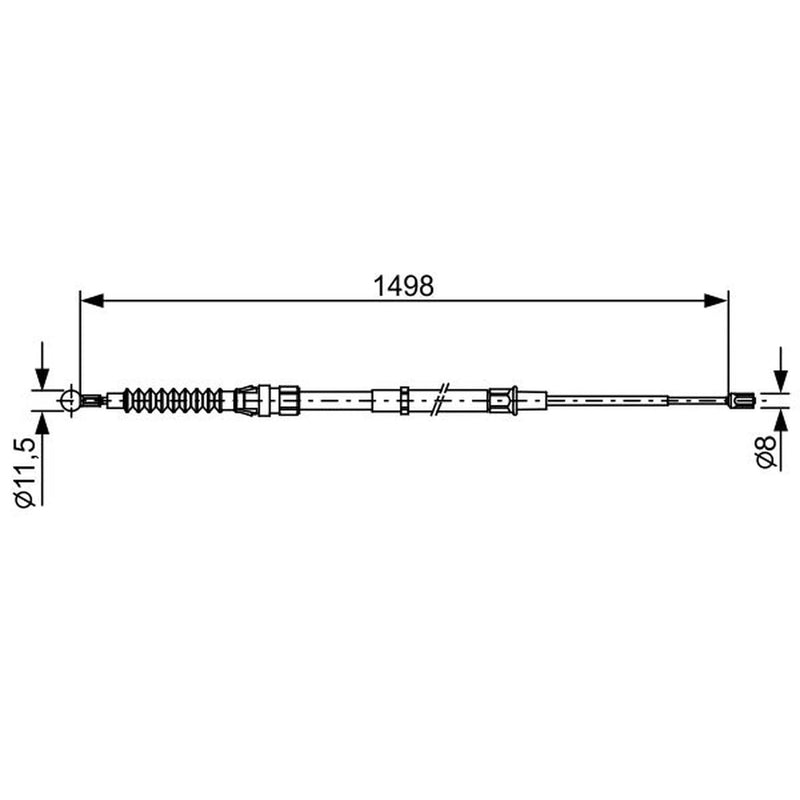 Bosch Handbrake Cable Left Rear 1 987 482 455