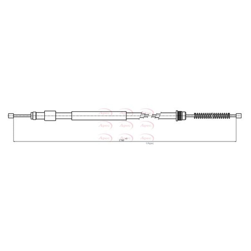Apec Handbrake Cable Left Rear CAB1001