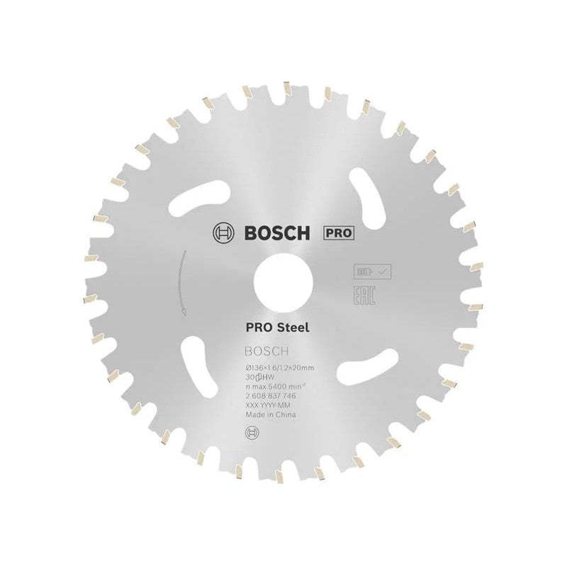 Bosch Powertool Accessories PRO Steel Cordless Circular Saw Blade 136 x 20mm x