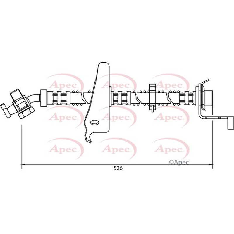 Apec Brake Hydraulic Hose Line Front Right HOS4027