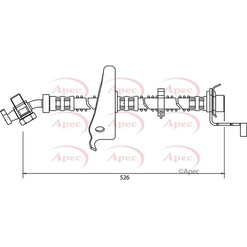 Apec Brake Hydraulic Hose Line Front Right HOS4027