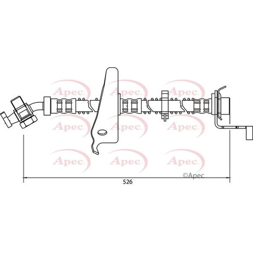 Apec Brake Hydraulic Hose Line Front Right HOS4027