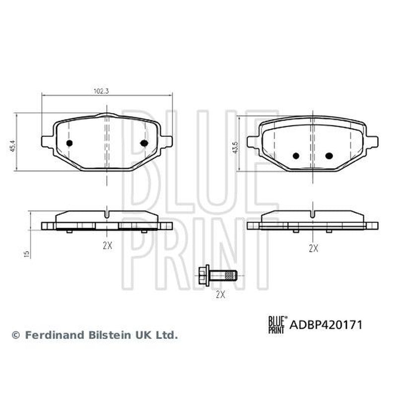 Blue Print Rear Brake Pad Set ADBP420171