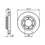 Bosch 2 x Front Brake Discs 0 986 478 580