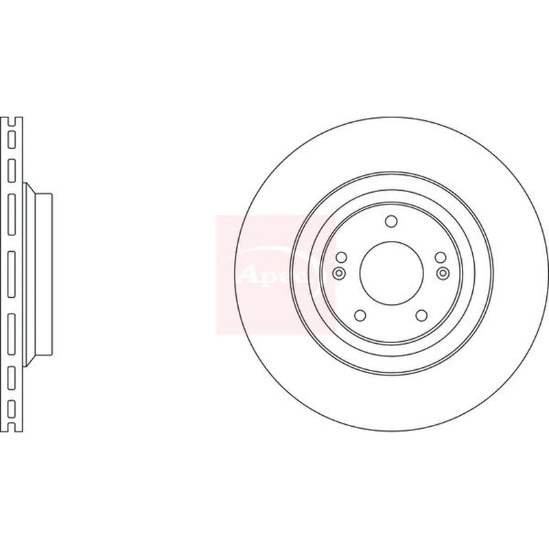 Apec 2 x Vented Front Brake Discs DSK3473