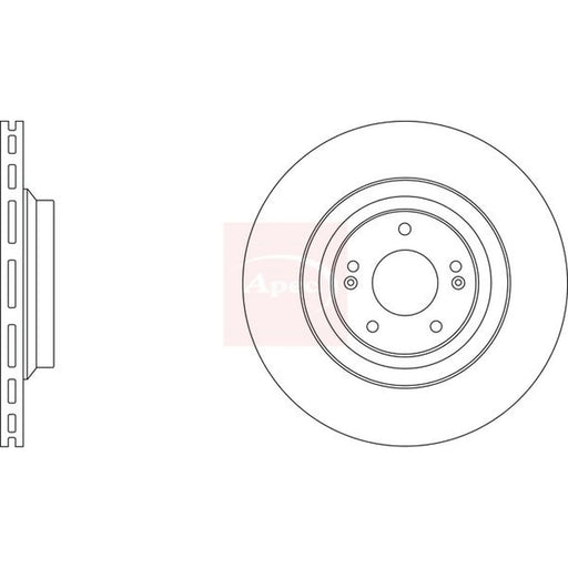 Apec 2 x Vented Front Brake Discs DSK3473