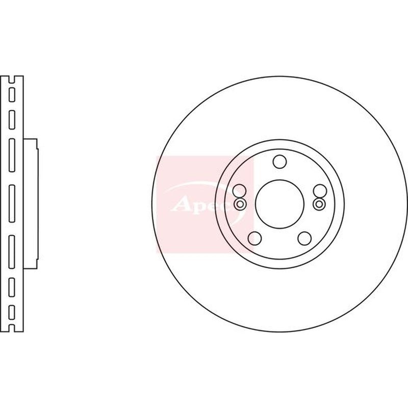 Apec 2 x Vented Front Brake Discs DSK2242