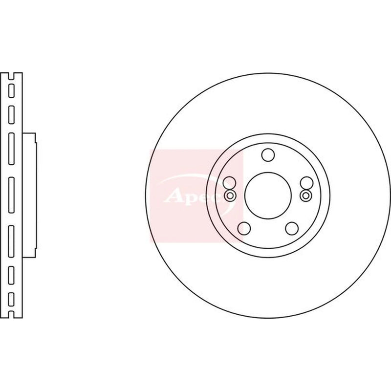 Apec 2 x Vented Front Brake Discs DSK2242