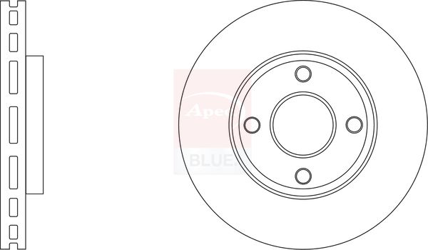 Apec 2 x Brake Disc Set Vented