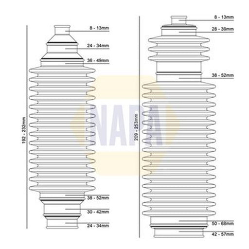 NAPA Steering Bellow Kit Front NCB3004