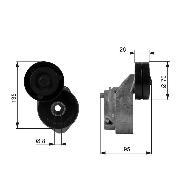 Gates Auxiliary Belt Tensioner T38430