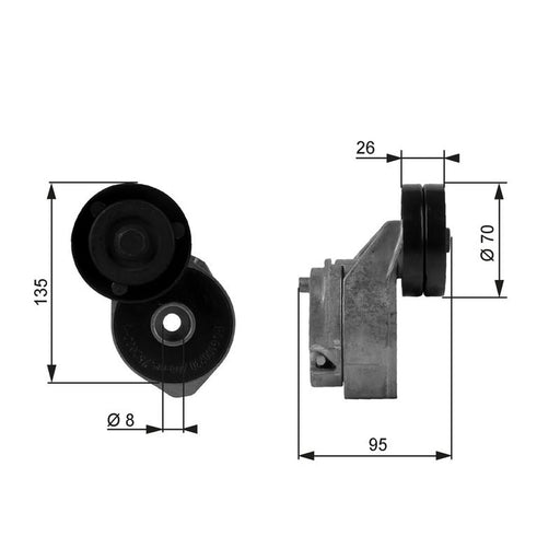 Gates Auxiliary Belt Tensioner T38430