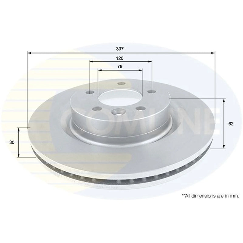 Comline 2 x Front Brake Discs ADC1323V