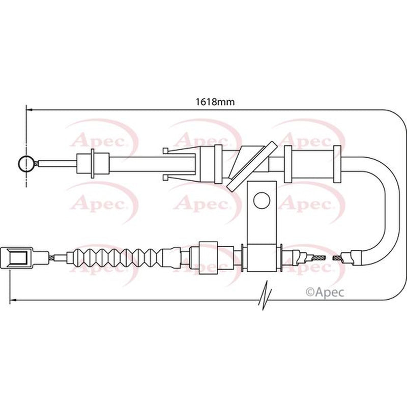 Apec Handbrake Cable Left Rear CAB1508