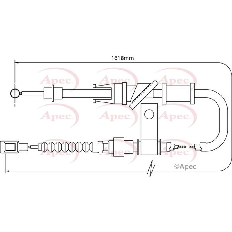 Apec Handbrake Cable Left Rear CAB1508