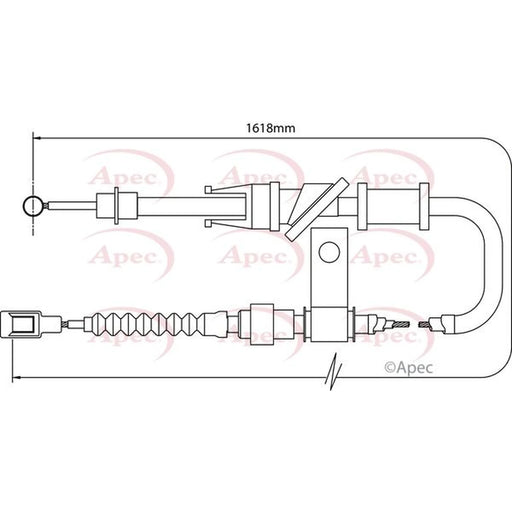 Apec Handbrake Cable Left Rear CAB1508