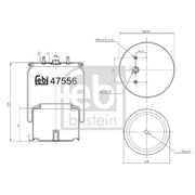 Febi Air Suspension Bellow 190mm 47556
