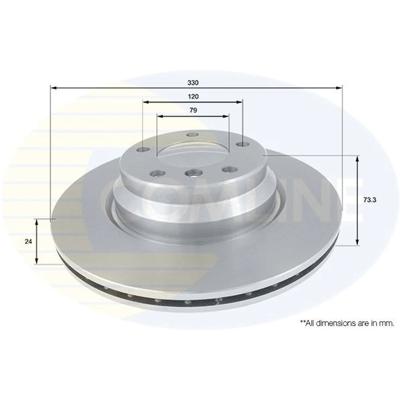 Comline 2 x Internally Vented Front Brake Discs ADC1736V