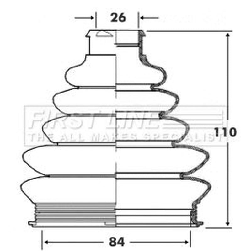 First Line Drive Shaft Bellow Kit Front Left Thermoplast FCB6071