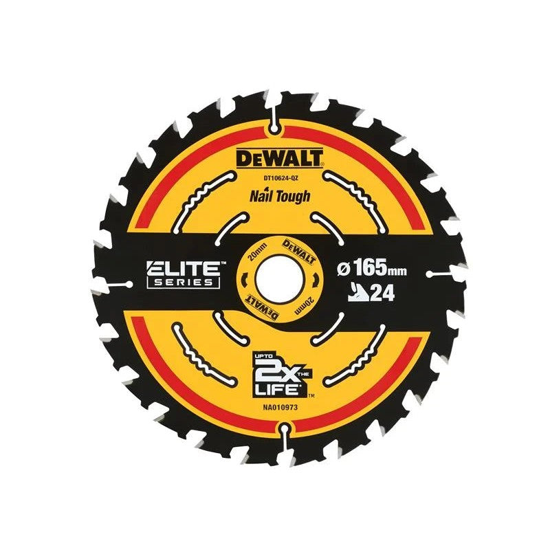 DEWALT Power Tools ELITE™ Series Framing Circular Saw Blade 165 x 20mm x 24T