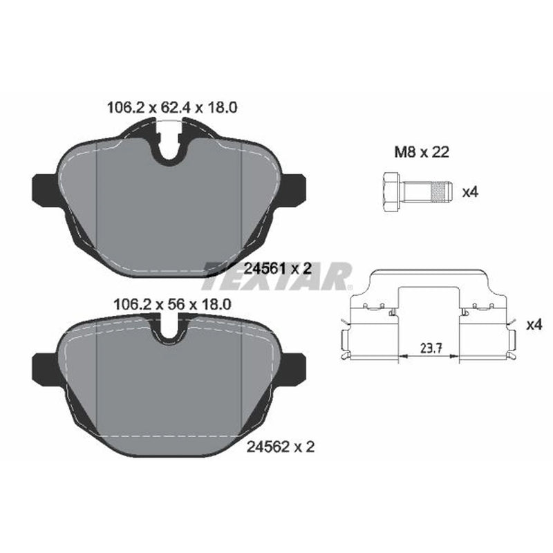Textar Rear Brake Pad Set 2456101