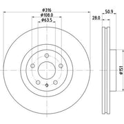 DON 2 x Front Brake Discs PCD19841