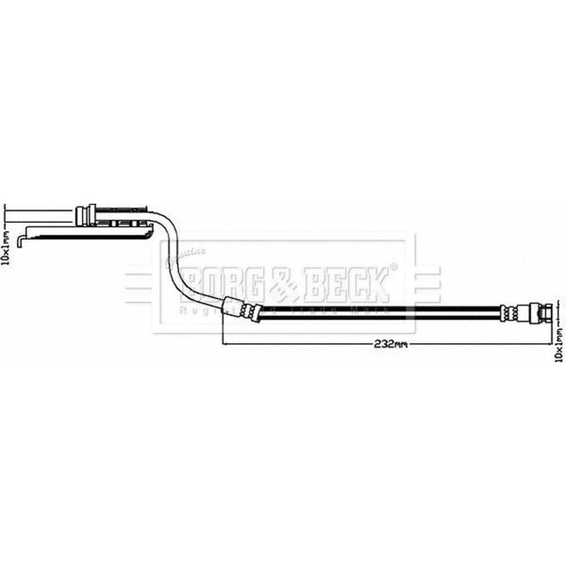 Borg & Beck Brake Hydraulic Hose Line Rear BBH8516