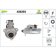 Valeo Starter Motor 24V 6kW 12 Teeth 438293