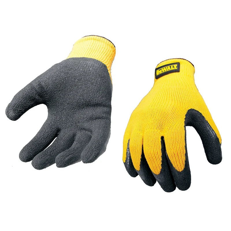 DEWALT Power Tools Yellow Knit Back Latex Gloves - Large - DPG70L EU