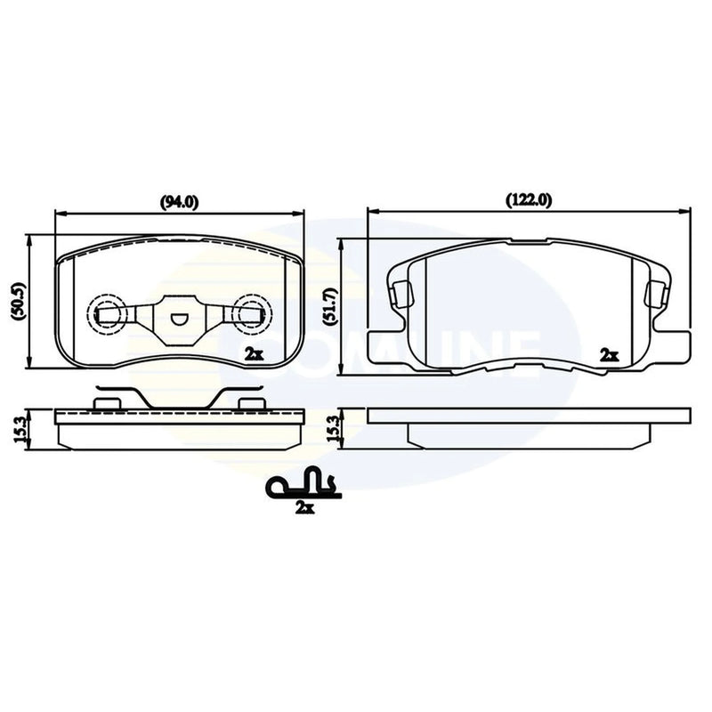 Comline 4 x Front Brake Pad Set CBP32125