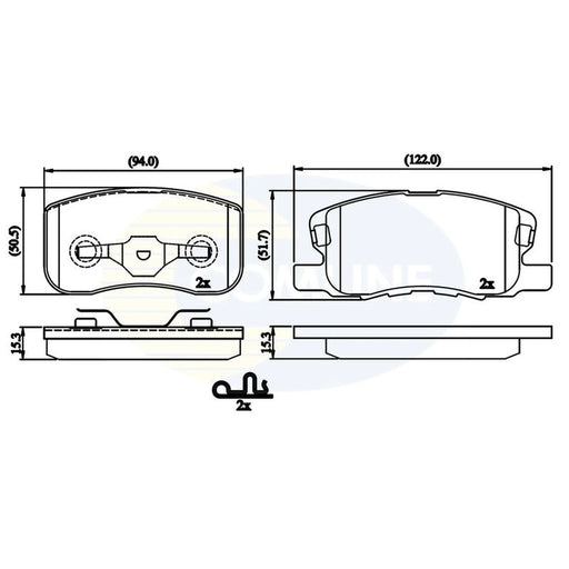Comline 4 x Front Brake Pad Set CBP32125