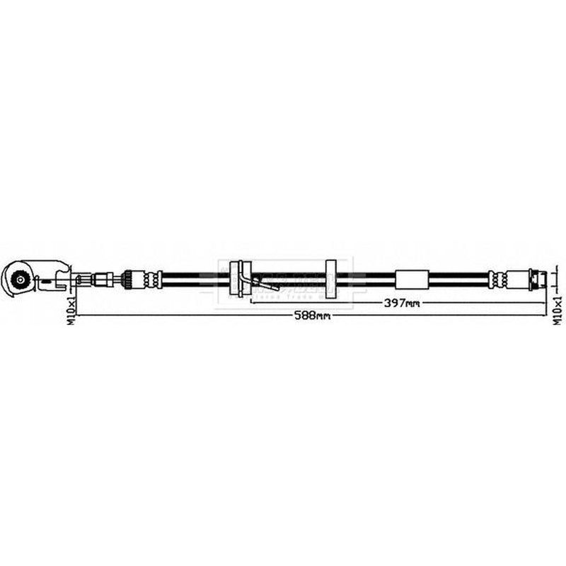 Borg & Beck Brake Hydraulic Hose Line Front Right BBH8507