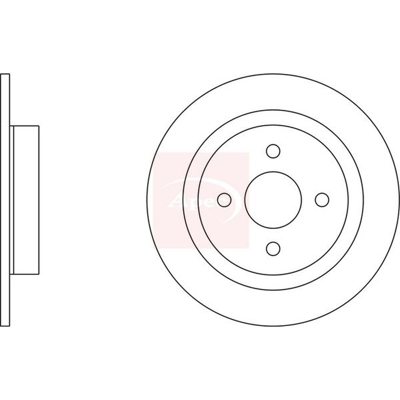 Apec 2 x Solid Rear Brake Discs DSK2488