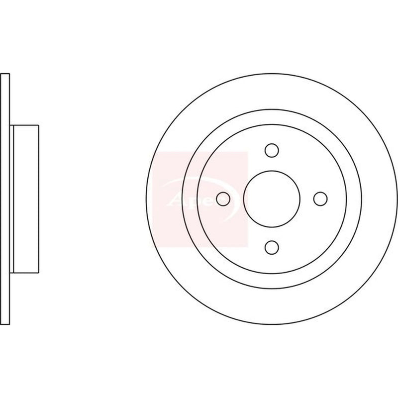Apec 2 x Solid Rear Brake Discs DSK2488