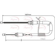 Apec Handbrake Cable Left Rear CAB1178