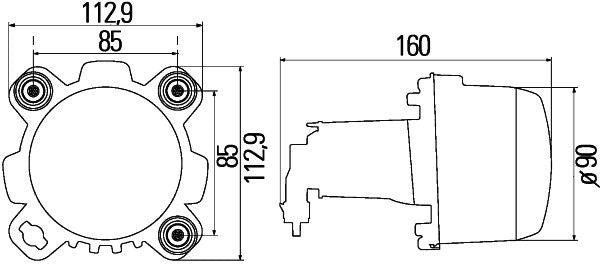 Hella Headlight Headlamp H1 Right