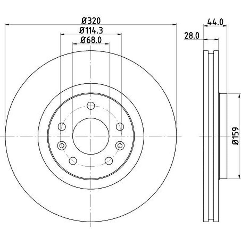 DON 2 x Externally Vented Front Brake Discs PCD14132