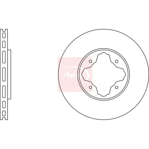 Apec 2 x Vented Front Brake Discs DSK694