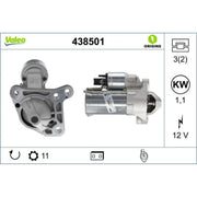 Valeo Starter Motor 12V 1.1kW 11 Teeth 438501
