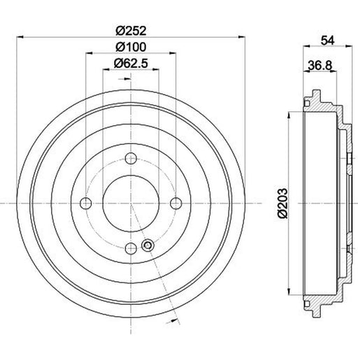 Mintex Brake Drum Assembly Rear MBD415