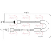 Apec Handbrake Cable Right Rear CAB1033