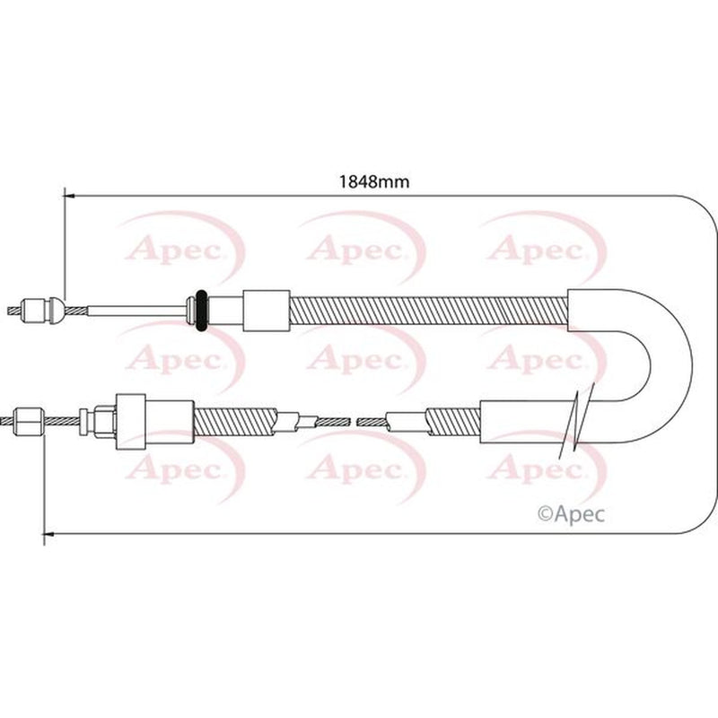 Apec Handbrake Cable Right Rear CAB1033