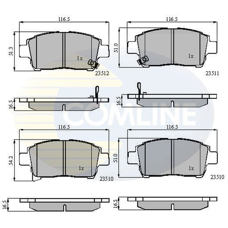 Comline 4 x Front Brake Pad Set CBP31155