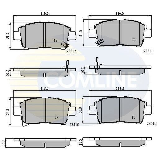 Comline 4 x Front Brake Pad Set CBP31155